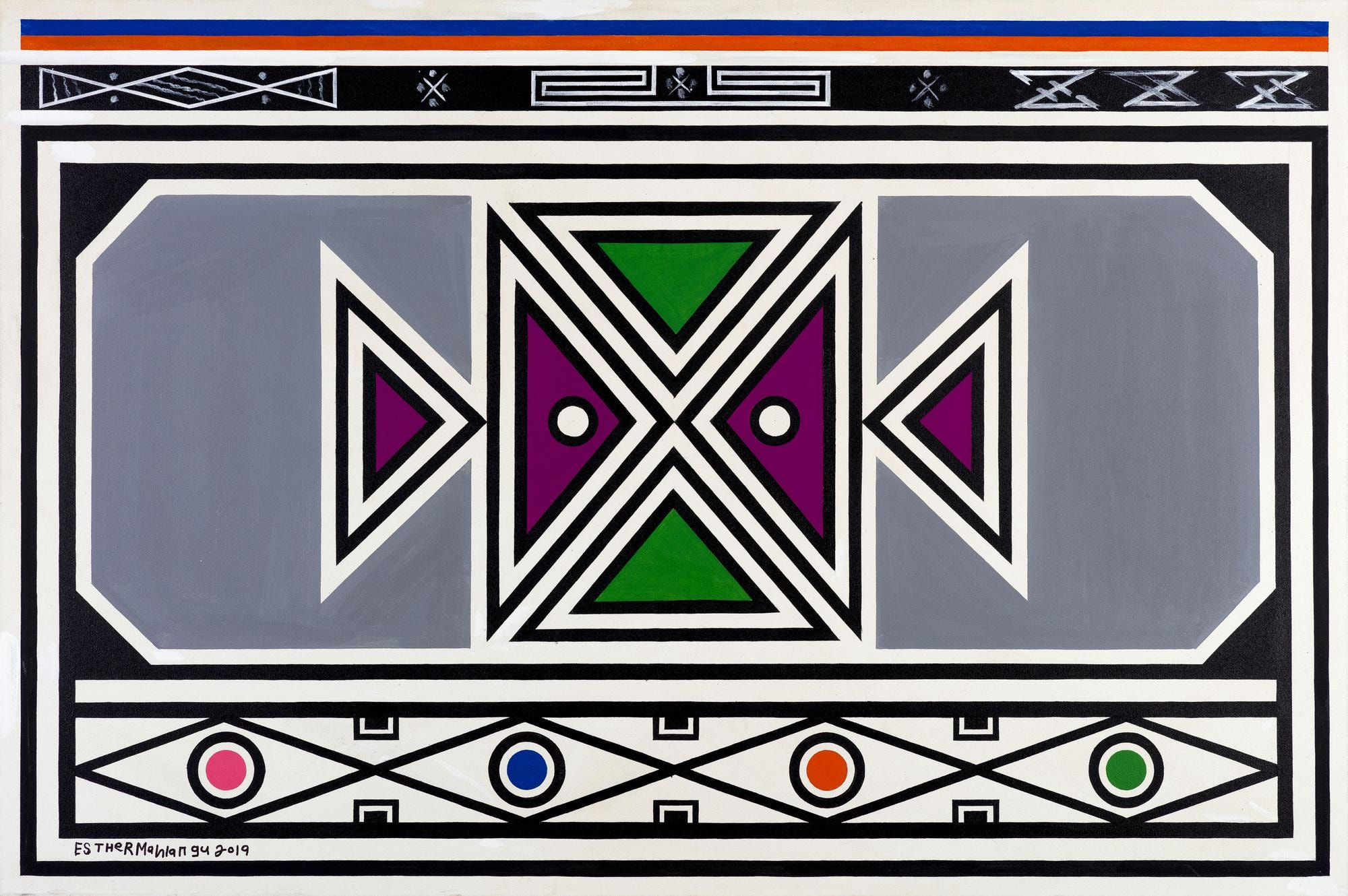 Dr. Esther Mahlangu, Ndebele Abstract, 2019