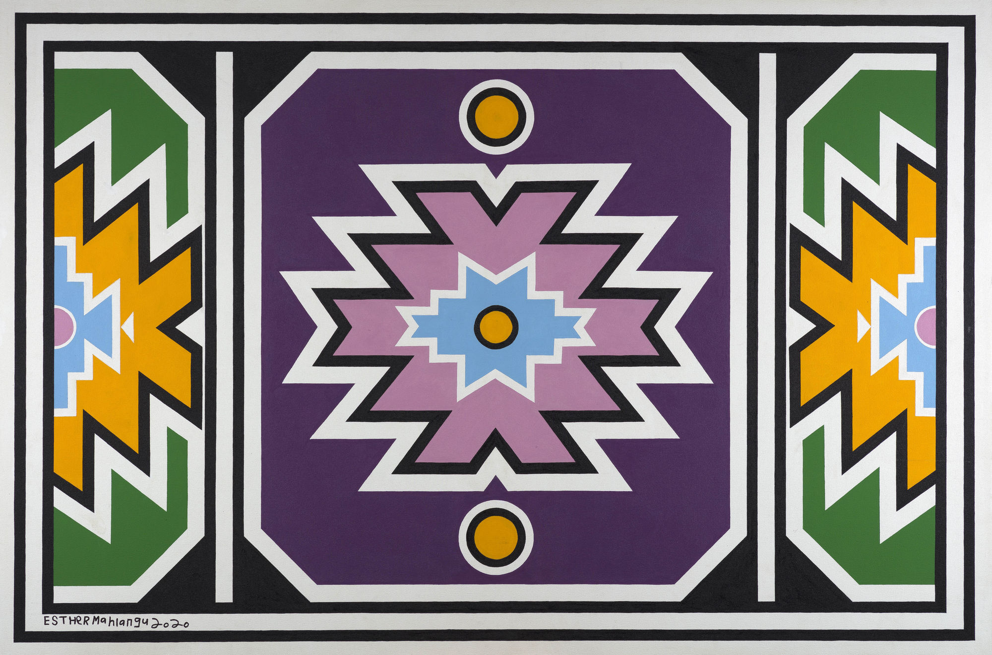 Dr. Esther Mahlangu, Ndebele Abstract , 2020