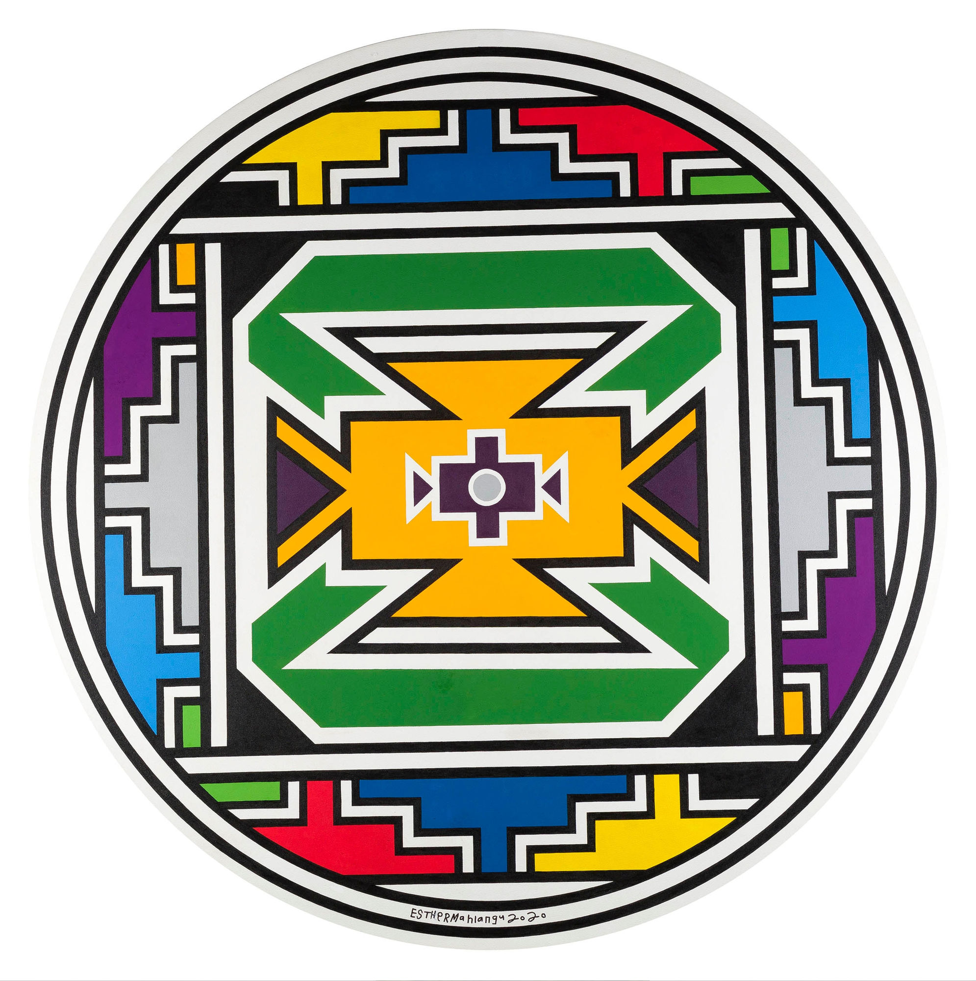 Dr. Esther Mahlangu, Ndebele Abstract , 2019