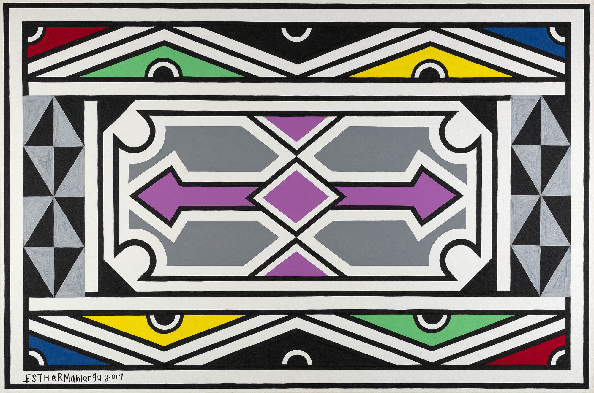 Dr. Esther Mahlangu, Ndebele Abstract , 2019