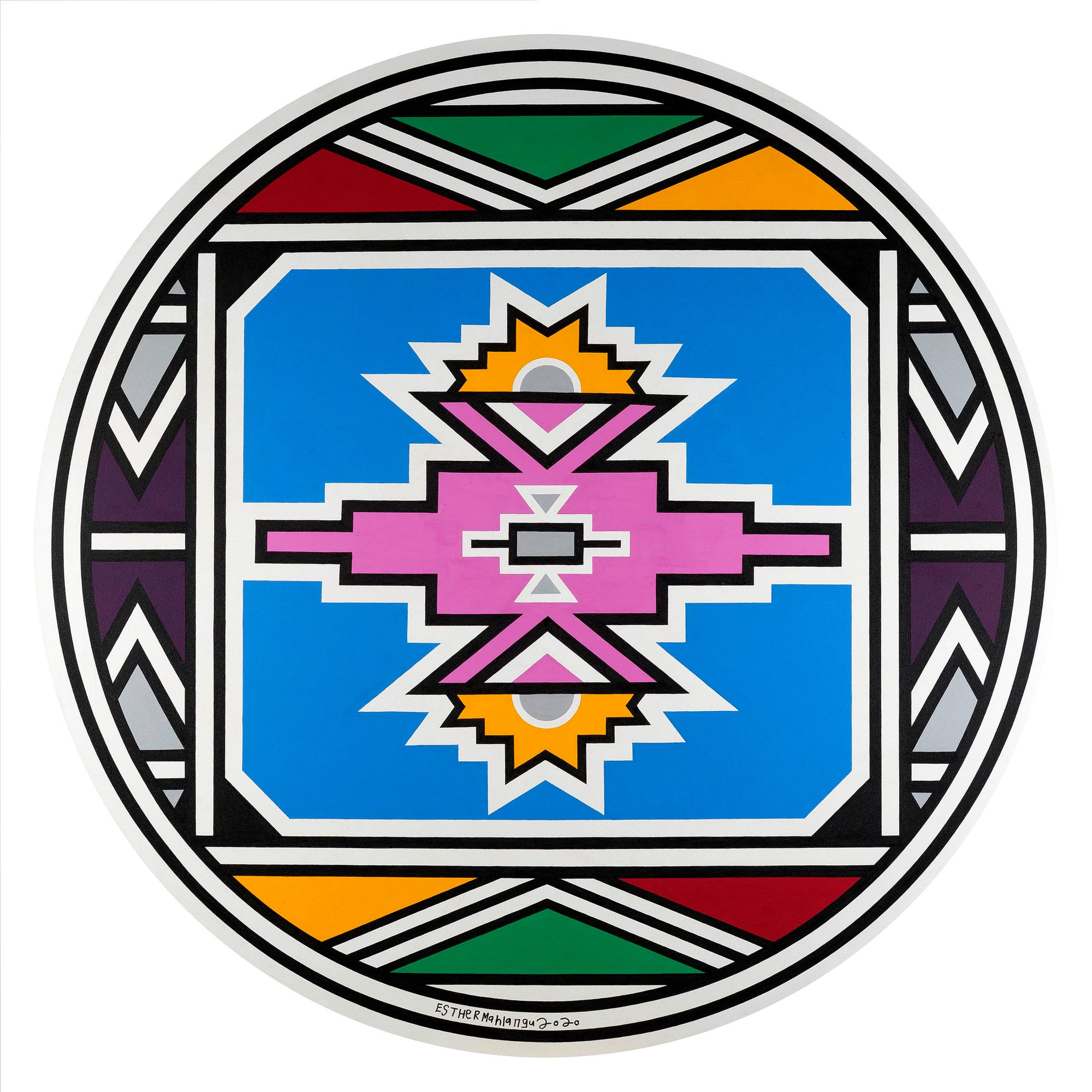 Dr. Esther Mahlangu, Ndebele Abstract , 2019