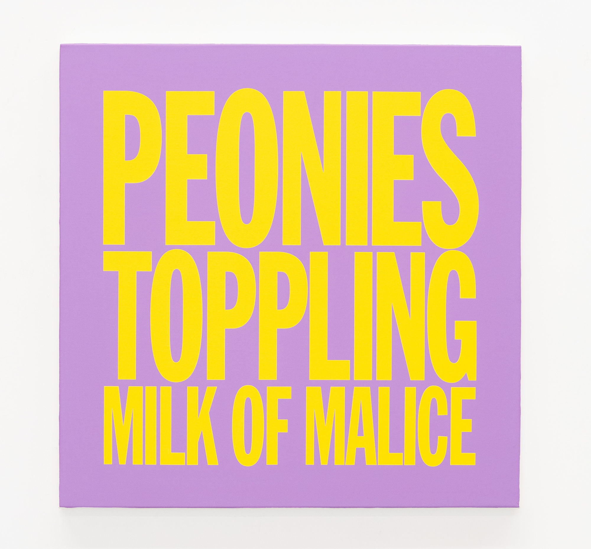 John Giorno, PEONIES TOPPLING MILK OF MALICE, 2017-2023