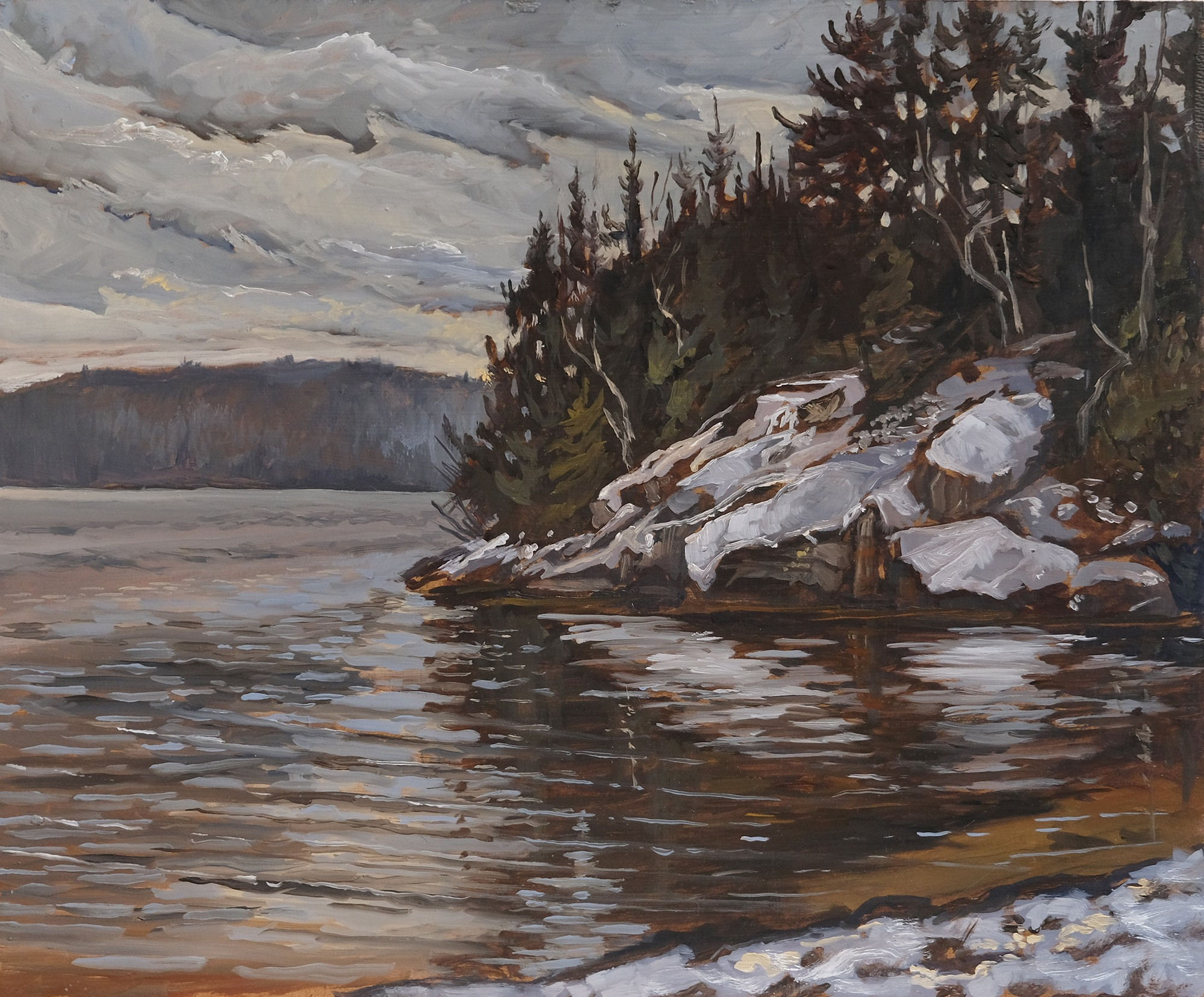 Chuck Beamish, November Snow Cedar Lake, 2023