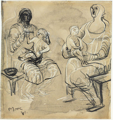 Henry Moore, Madonna and Child studies, 1943