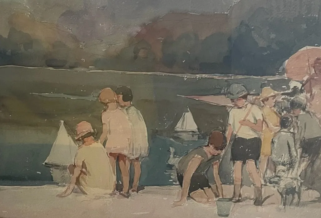 Alfred John Billinghurst, The Round Pond with Children Playing