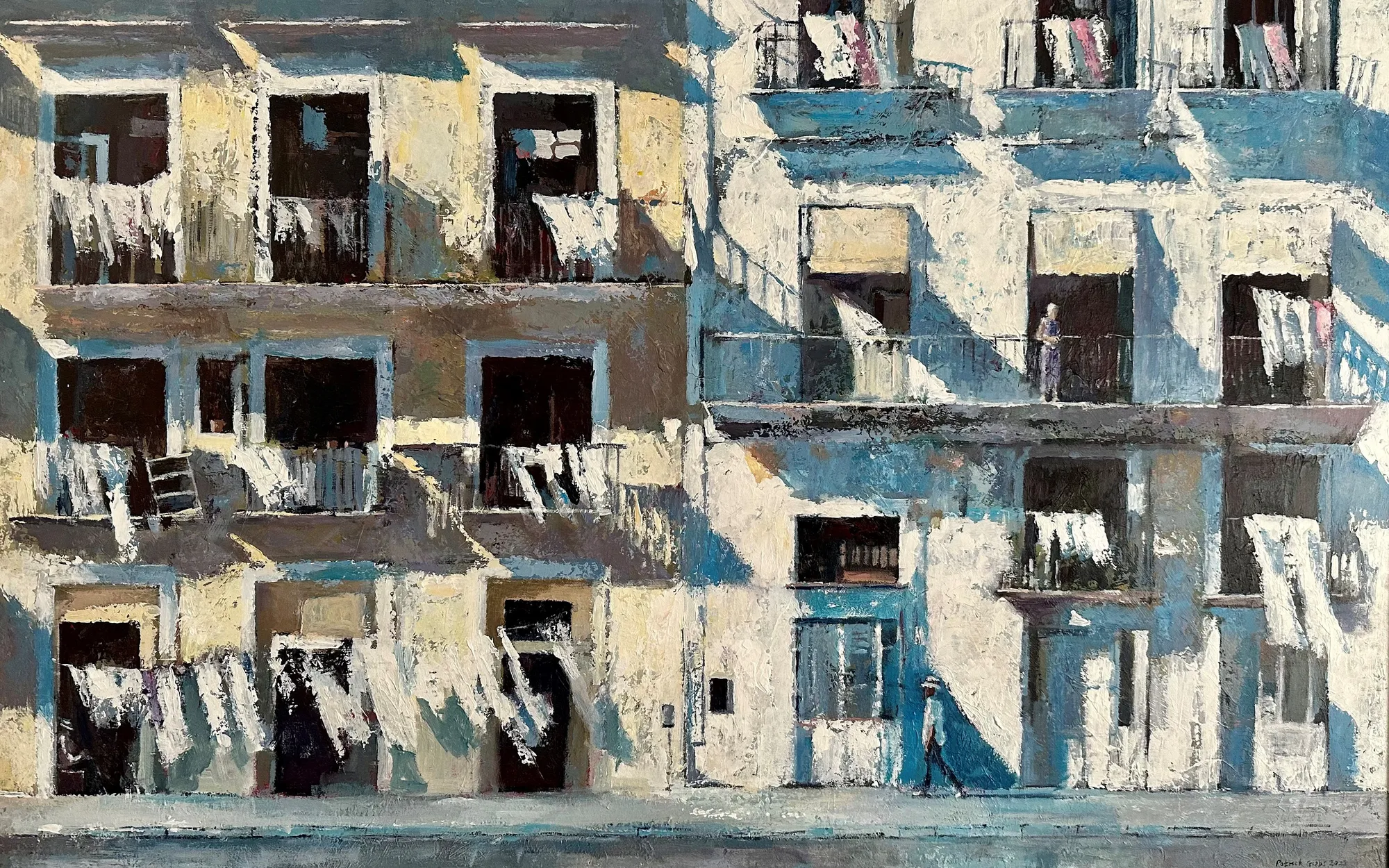 Patrick Gibbs, STREET SCENE WITH WASHING LINES, HAVANA, 2023