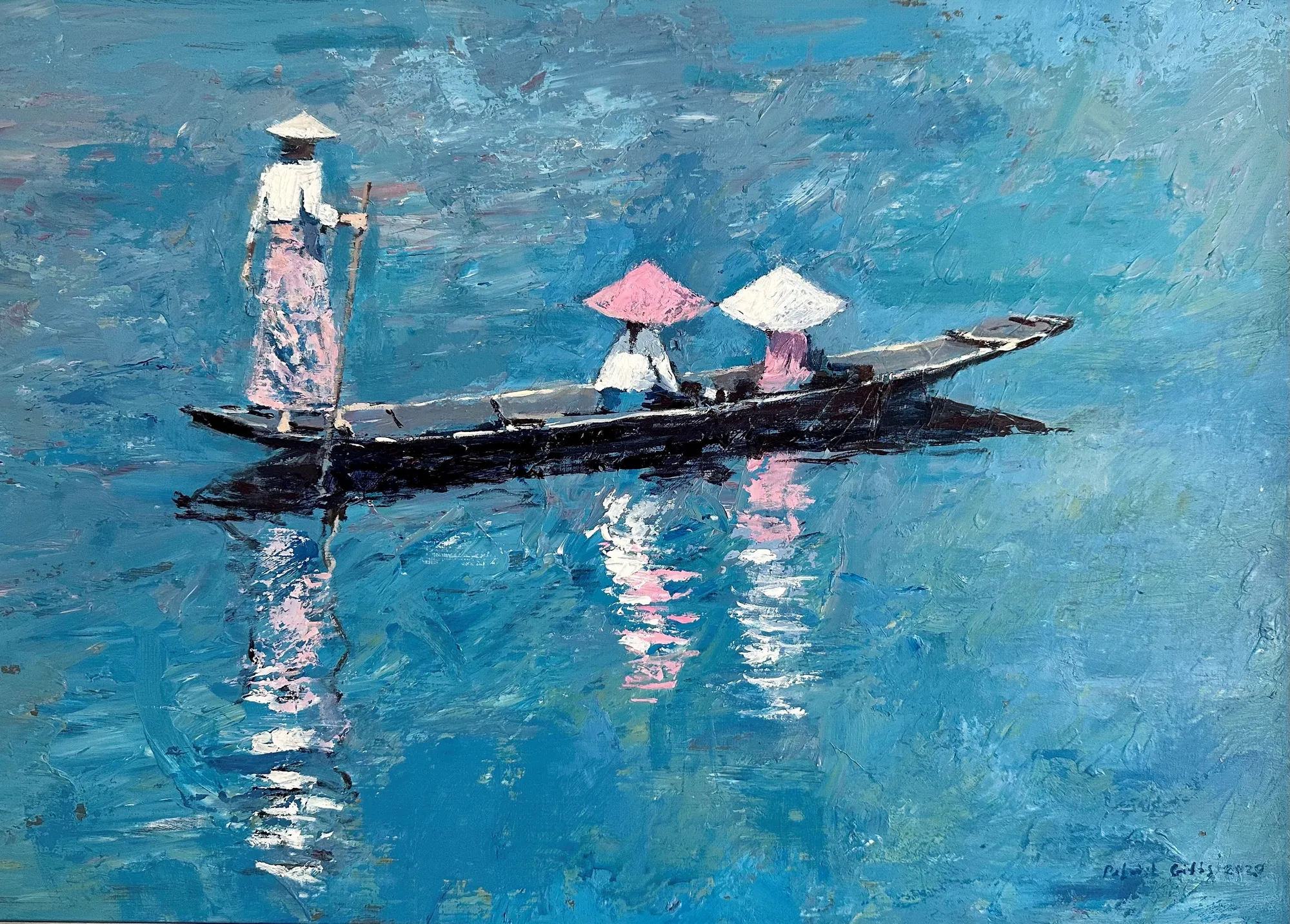 Patrick Gibbs, THREE WOMEN IN A BOAT, MYANMAR, 2023