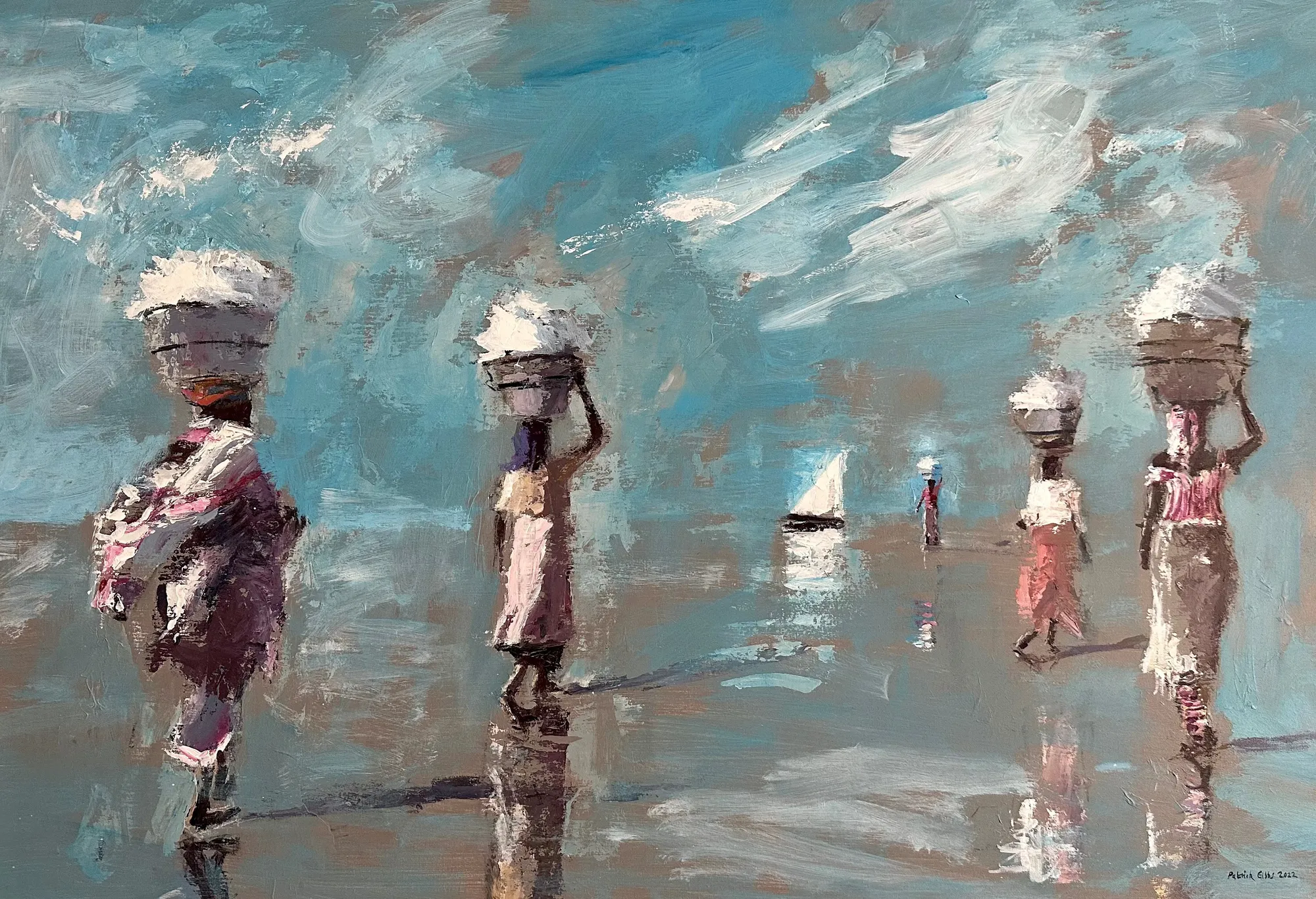 Patrick Gibbs, WALKING TO A SAILING BOAT, SENEGAL, 2023