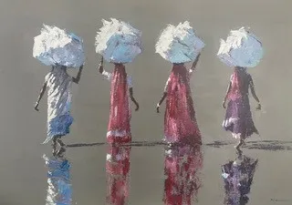 Patrick Gibbs, FOUR WOMEN CARRYING LARGE LOADS, GUJARAT, 2021