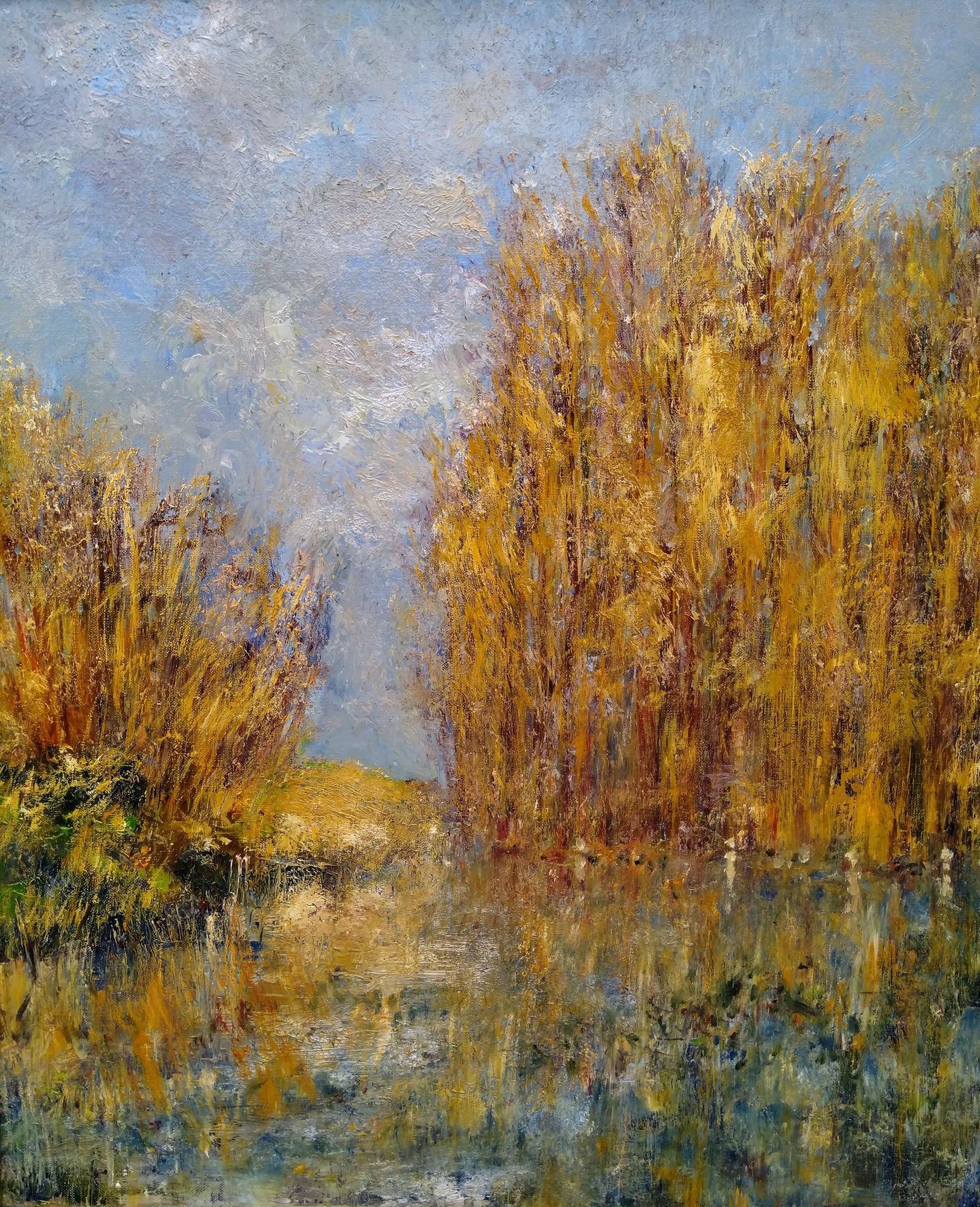 David Walsh, MID-WINTER POPLARS BY LAKE