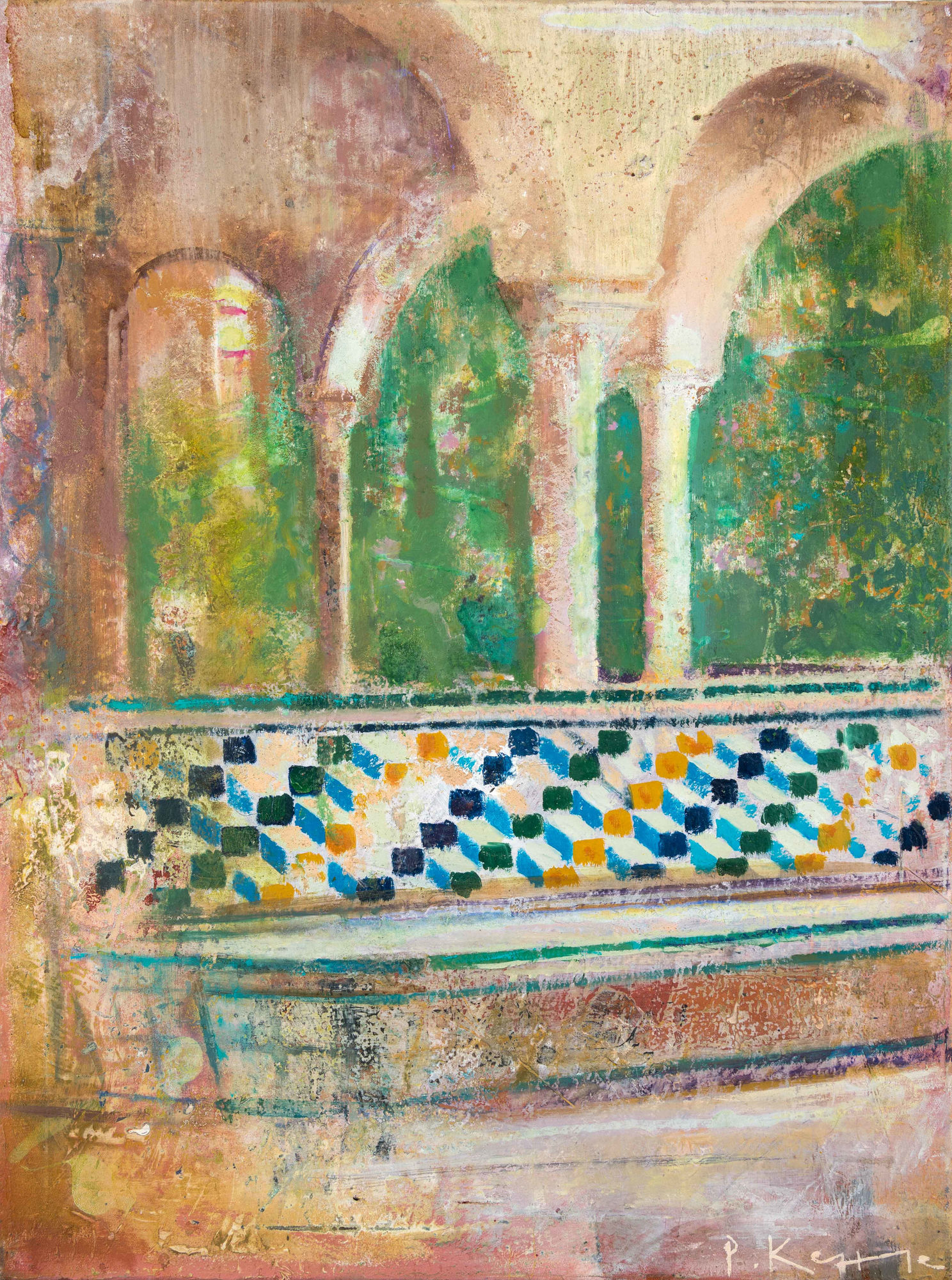 Peter Kettle, MUDEJAR TILED BENCH, SEVILLE, JARDINES ALCAZARES, SPAIN