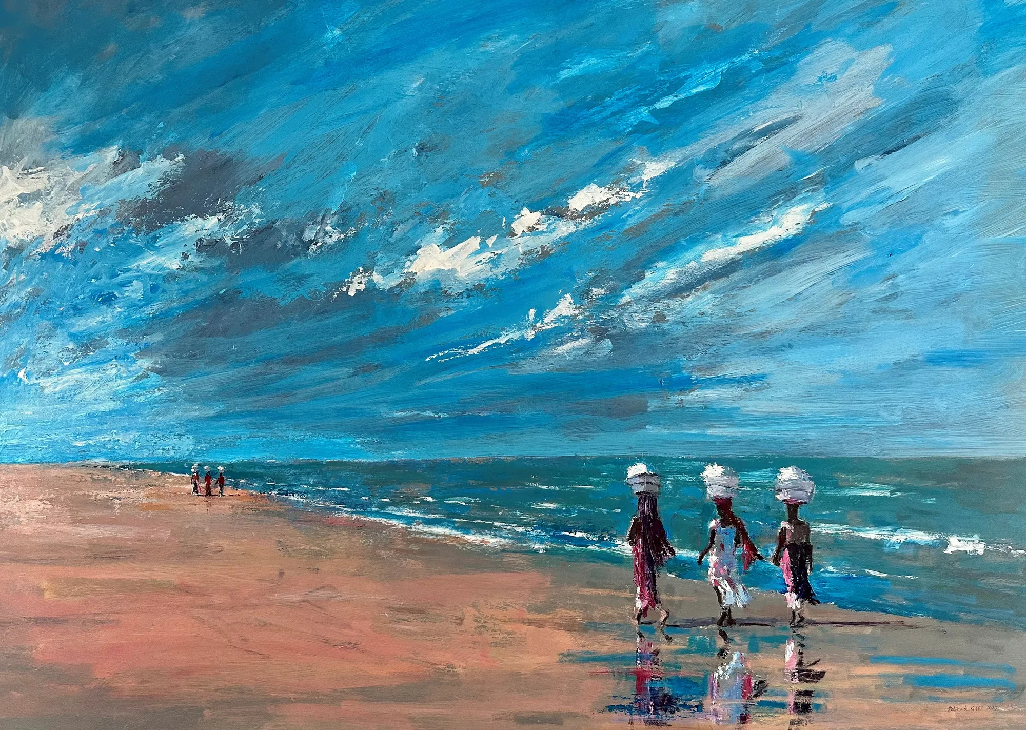 Patrick Gibbs, WALKING ALONG THE BEACH, GAMBIA, 2023