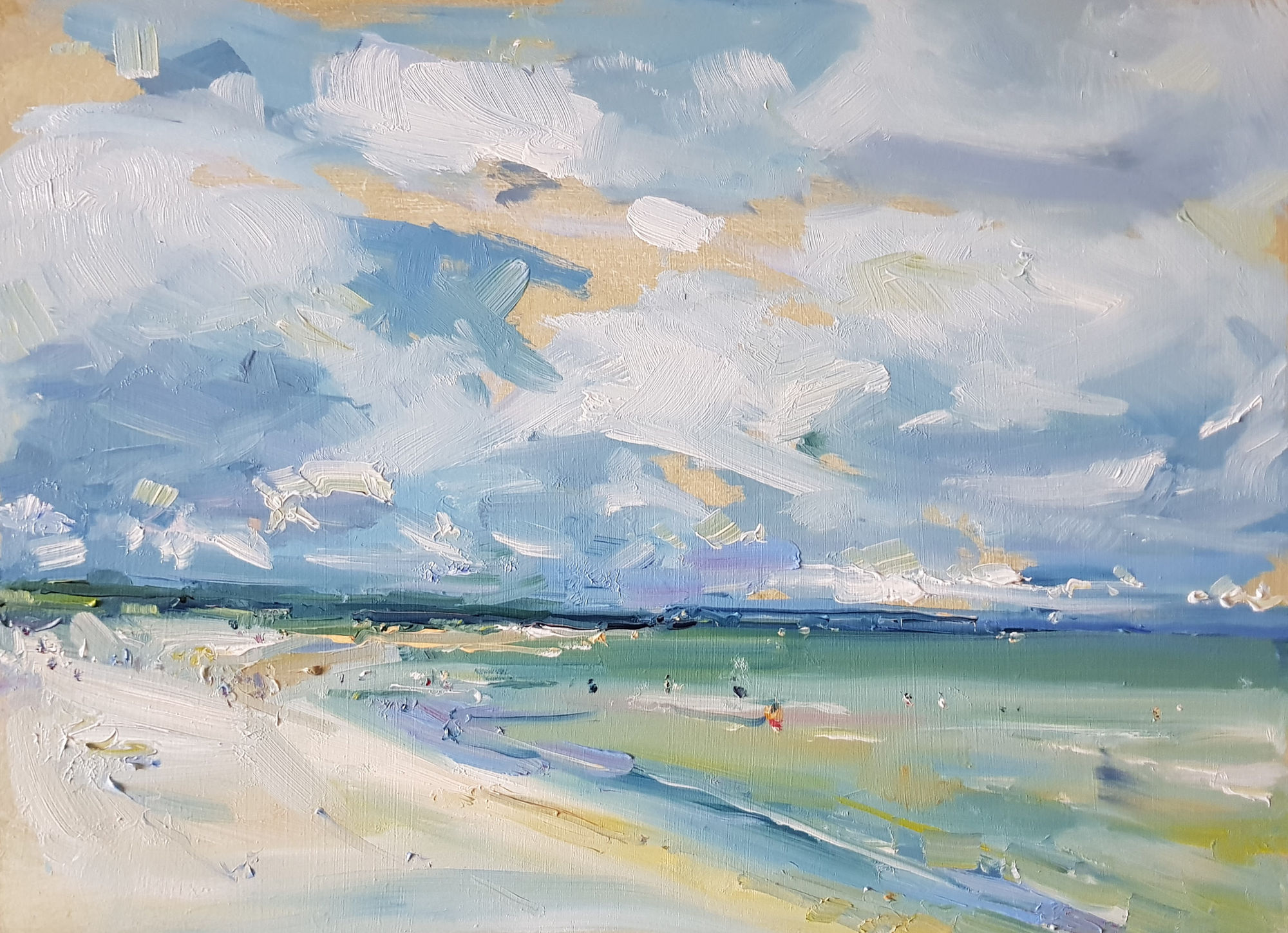 Stephen Kinder, BEACH WITH GREEN SEA