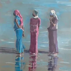 Patrick Gibbs, THREE WOMEN ON THE BEACH, GAMBIA, 2021