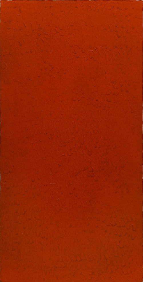Bernard Aubertin, 1974, Monochrome rouge, 150x75cm, oil on canvas