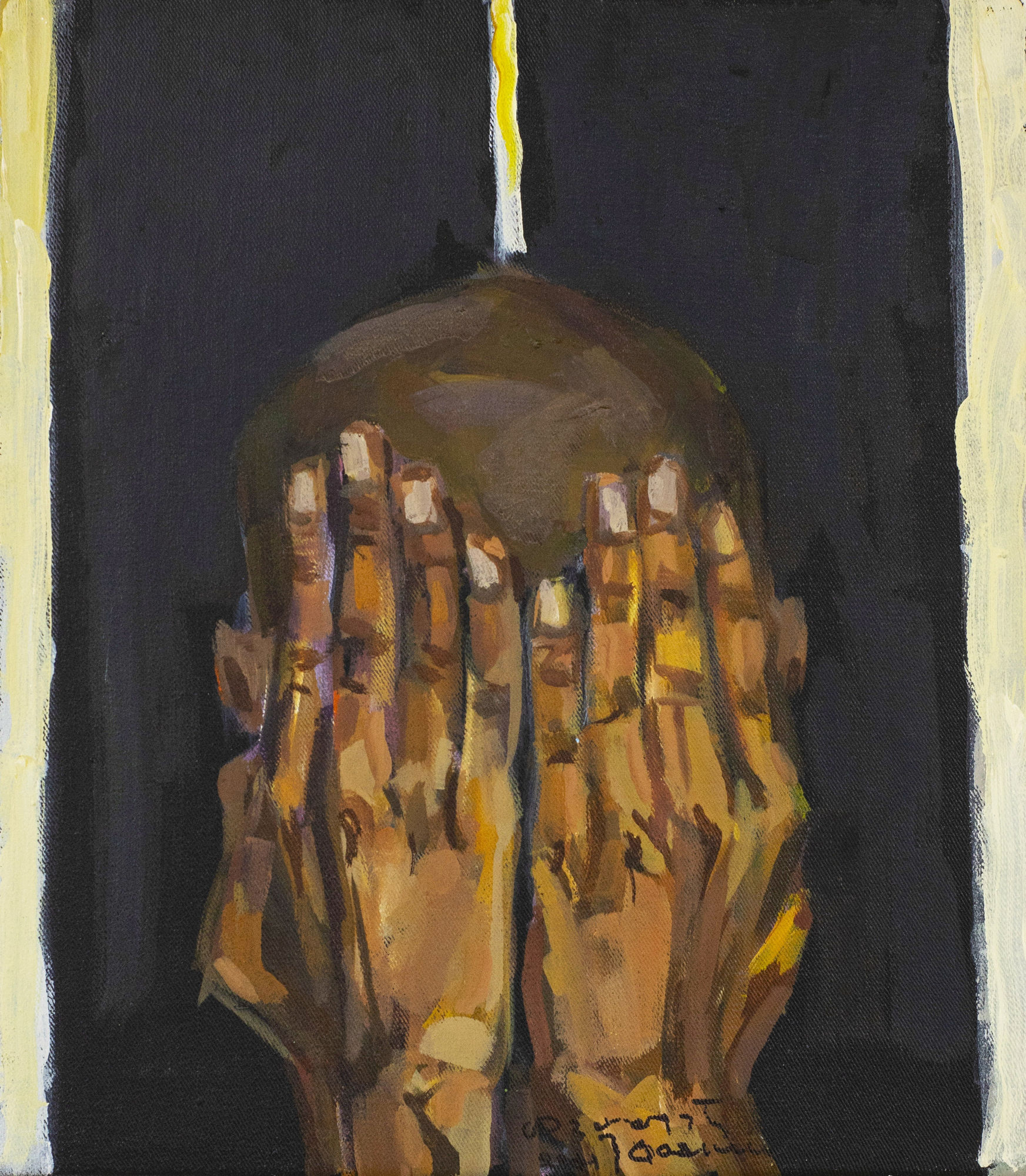 Wendemageng Demeke What I Feel 12, 2021 Acrylic on canvas 40 x 30 cm.