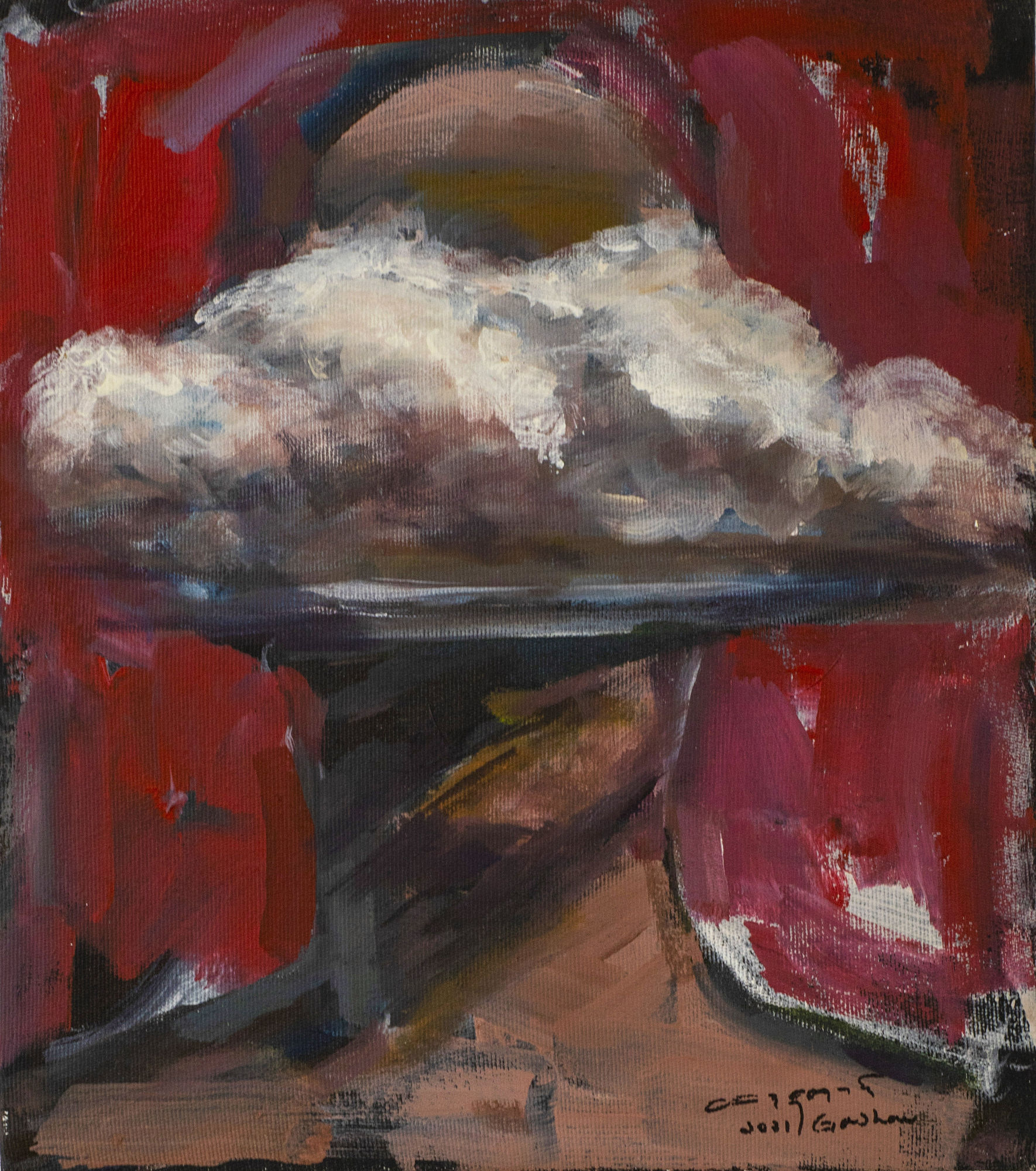 Wendemageng Demeke What I Feel 9, 2021 Acrylic on canvas 40 x 30 cm.