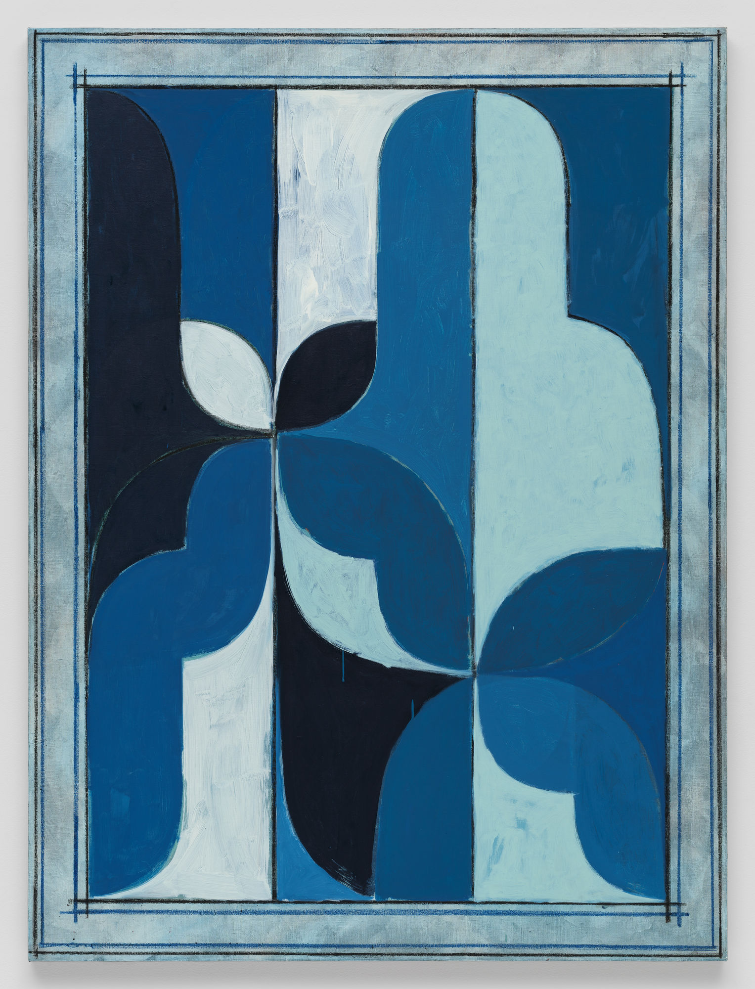 Silent Blue Arabesque, 2023 Oil, oil crayon, and pencil on linen 48 x 36 in (121.9 x 91.4 cm) Collection of The Arts Club of Chicago