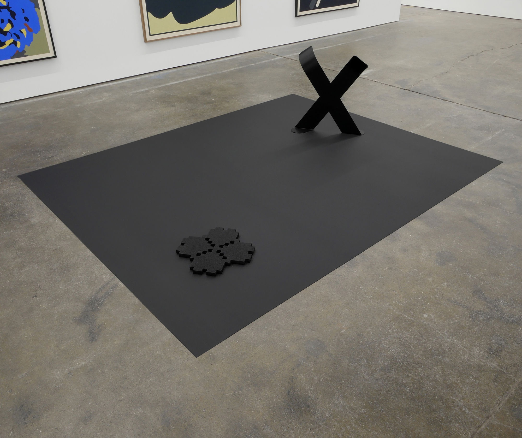 Laeh Glenn Up, 2016 Powder coated steel, rubber, vinyl 29 1/2 x 120 x 96 in 74.9 x 304.8 x 243.8 cm