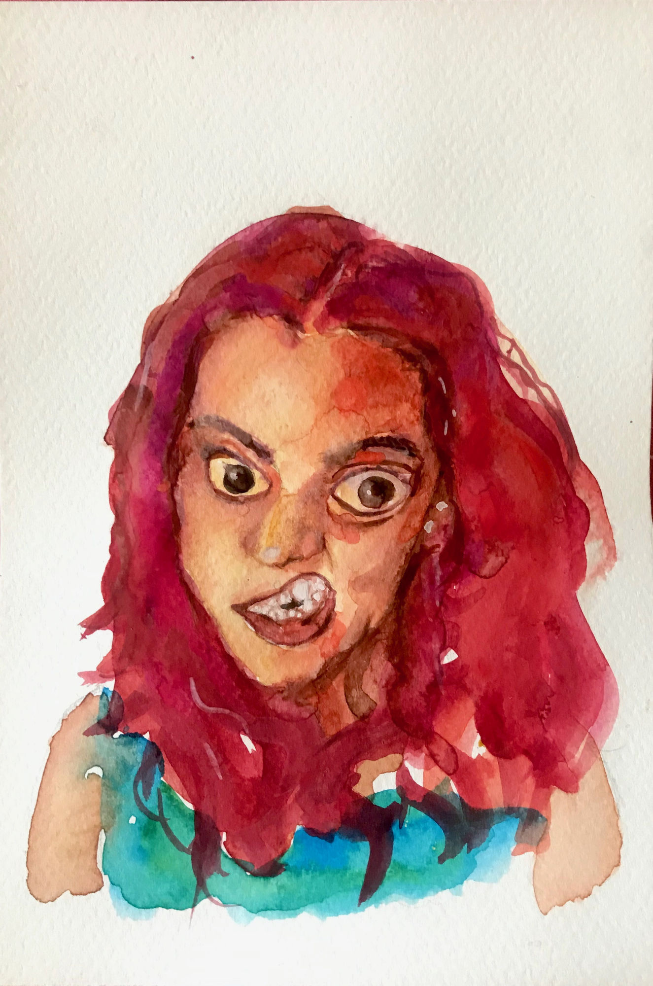 A portrait of a woman expressing her frustration during the pandemic