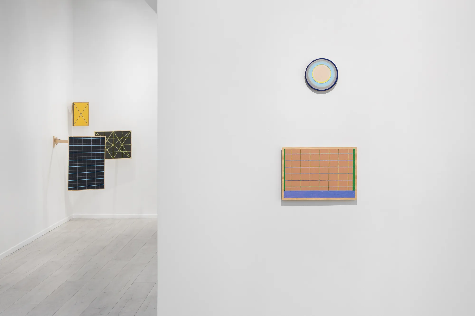 Matts Leiderstam, Installation view, The Grid and the Gaze, Andréhn-Schiptjenko, Paris, France, 2026.