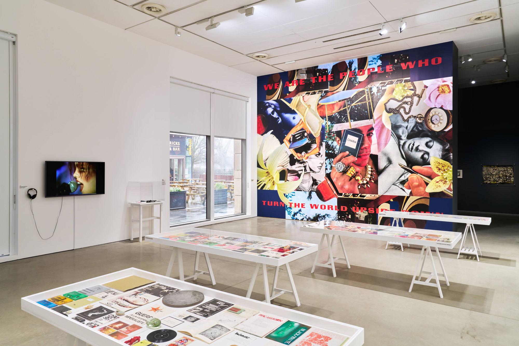 Linder We Are The People Who Turn The World Upside Down (2026) Vinyl Billboard Installation view at John Hansard Gallery, Southampton, UK.