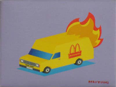 Девять горящих автомобилей