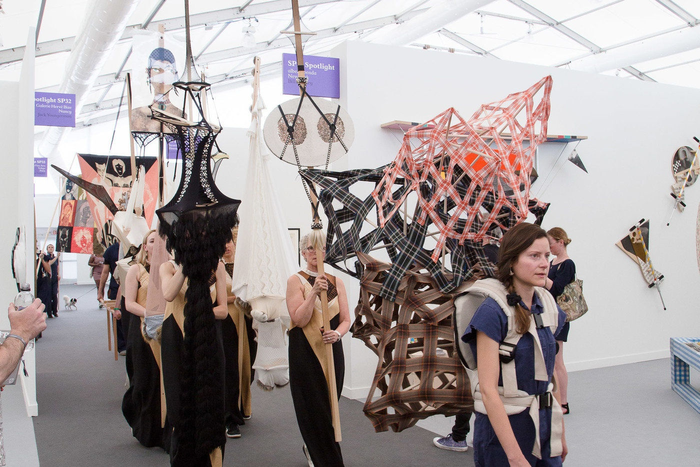 Installation images and live images of Lara Schnitger's Suffragette City at Frieze.