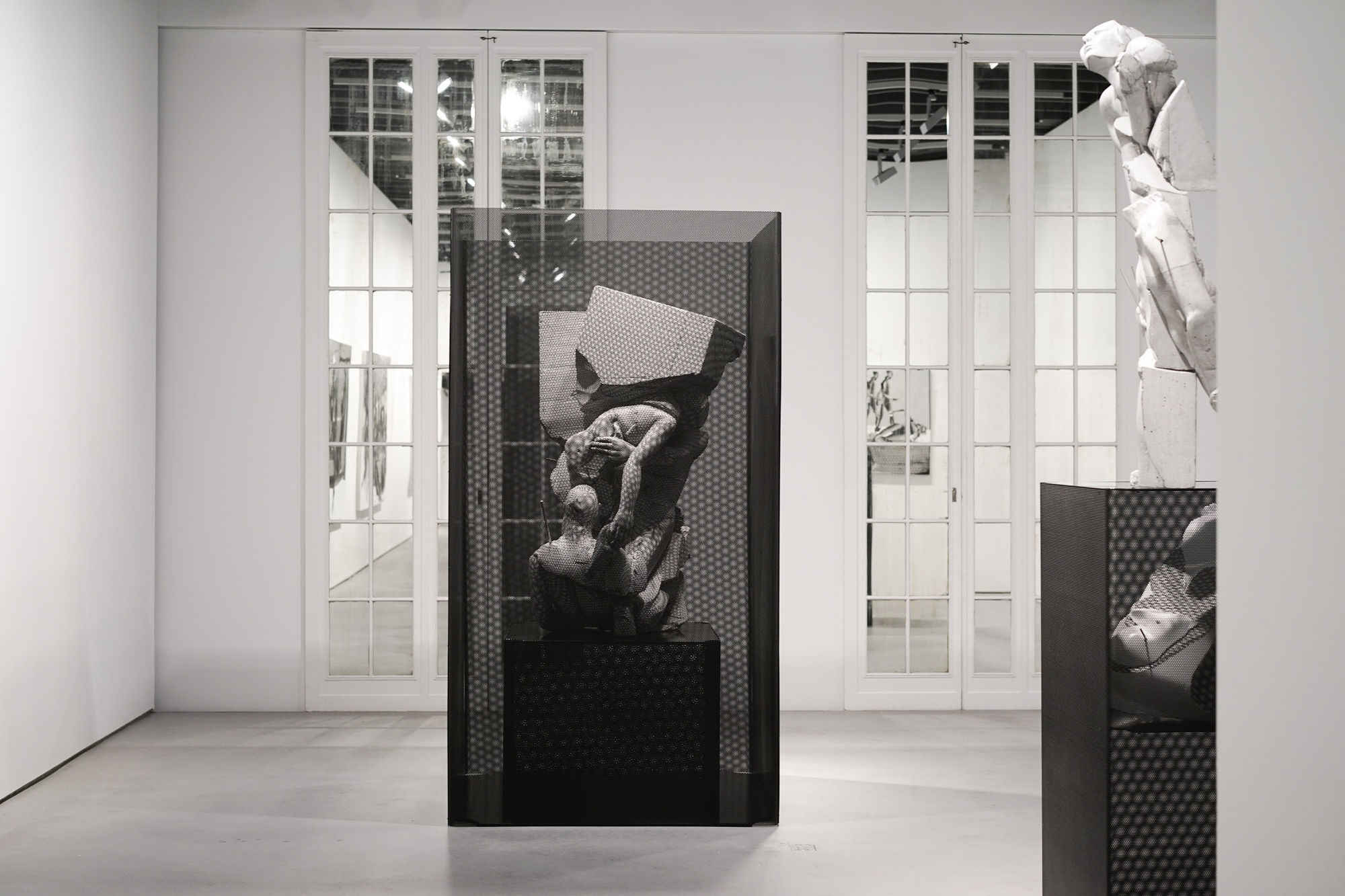 Installation view of Matthew Monahan's solo show. Shot of sculpture on second floor.