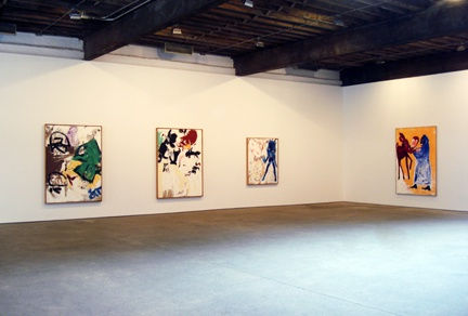Installation view of Don Van Vliet's first solo show in New York, presenting 15 paintings and a group of drawings from 1985-1995.