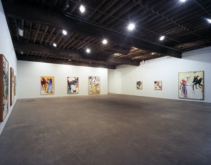 Installation view of Don Van Vliet's first solo show in New York, presenting 15 paintings and a group of drawings from 1985-1995. A few of Van Vliet's paintings.