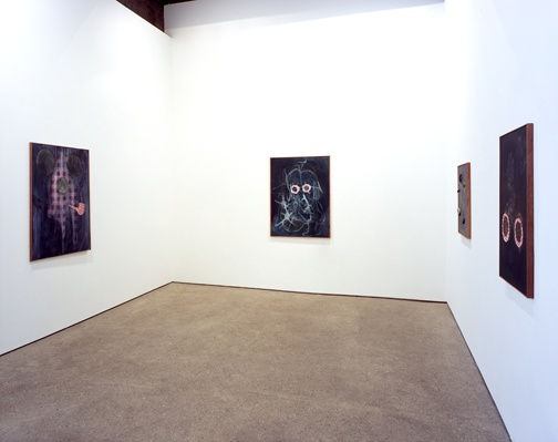 Installation view of Charlie Hammond's first solo show in the US. A few works in the back gallery featured.