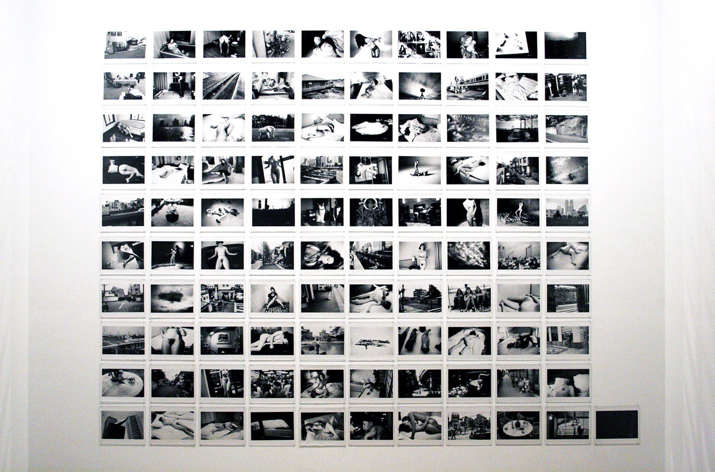 Installation view of Araki's rarely seen body of work. Detail view of the back gallery.