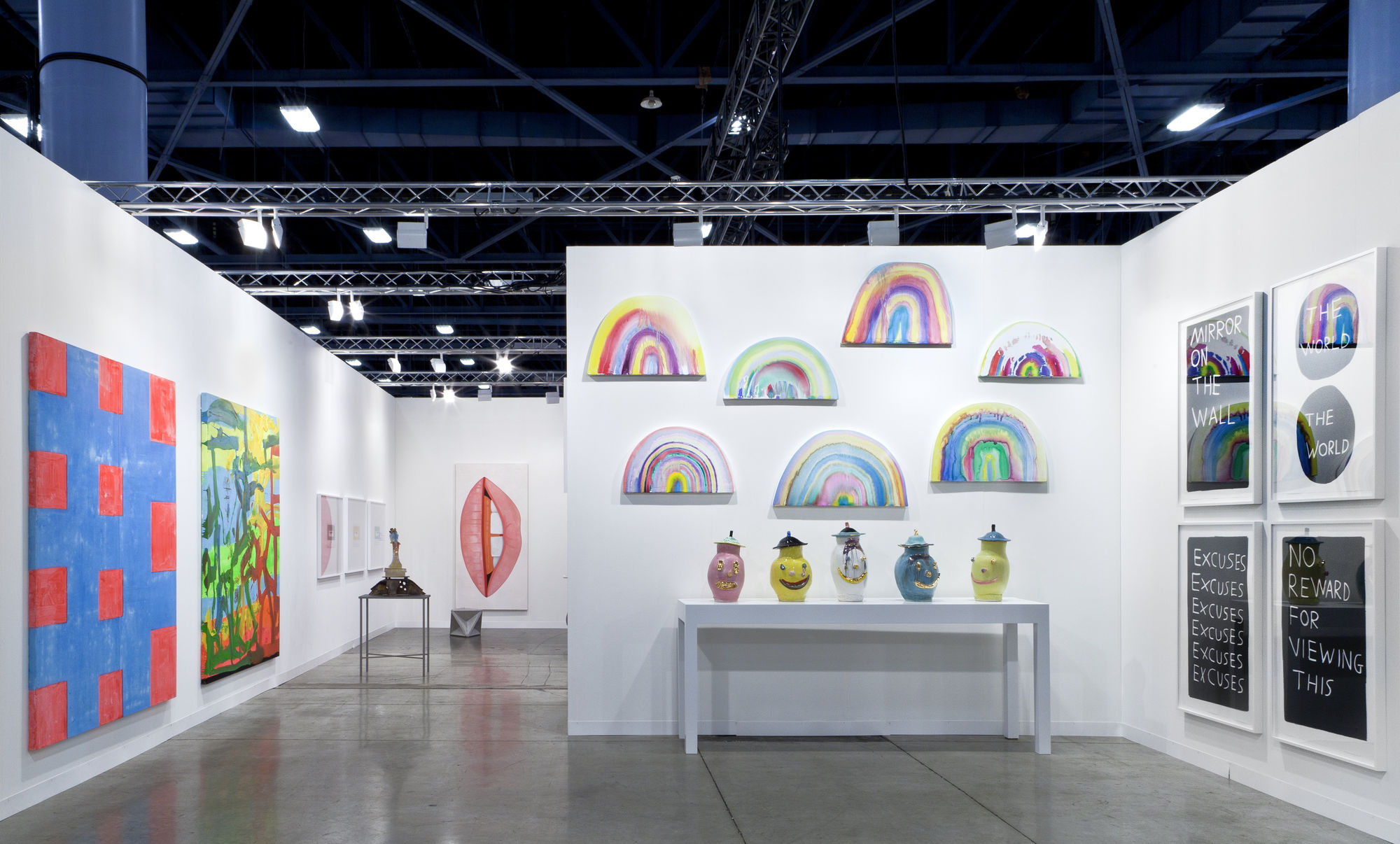 Installation view of the AKG booth at Art Basel Miami 2014. Dan McCarthy's work featured on the exterior of the booth.