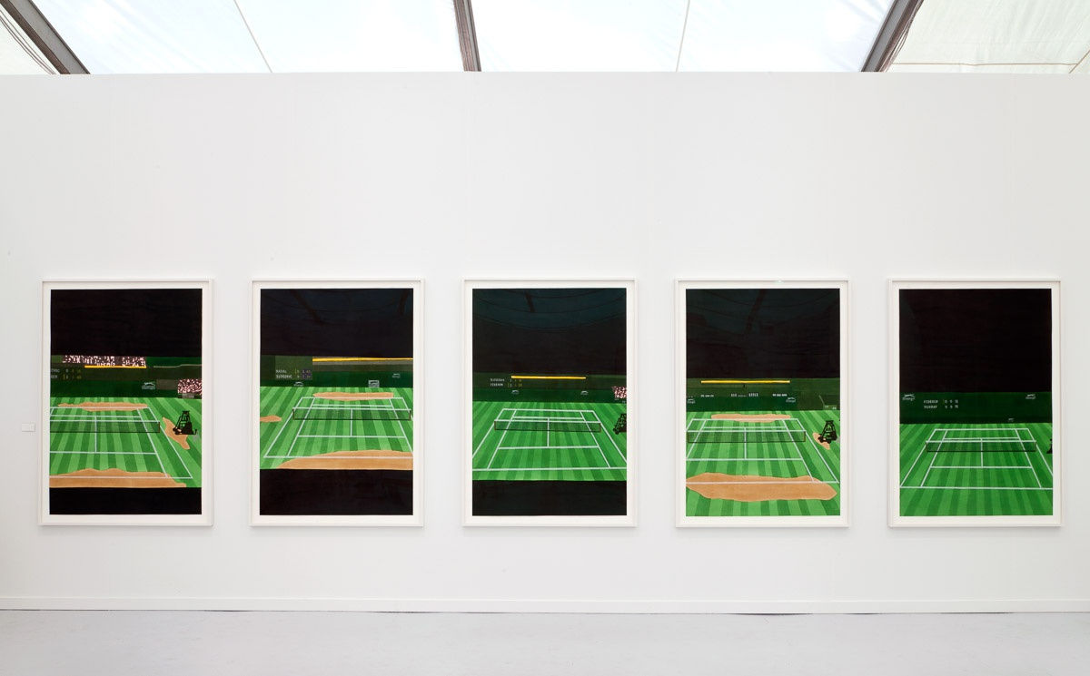 Installation view of the Anton Kern booth at Frieze New York 2013. Detailed view of Jonas Wood works.