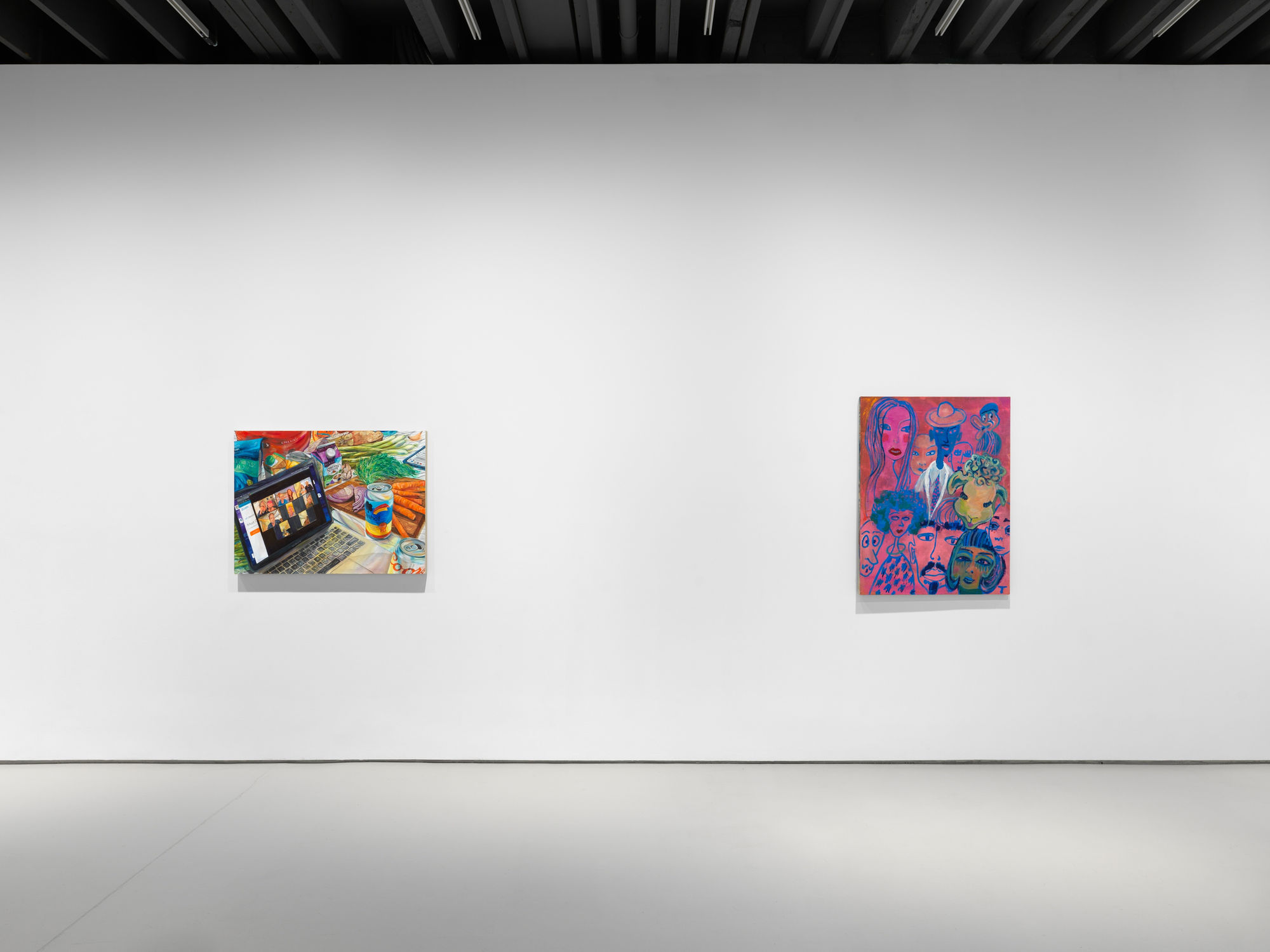 Installation view of "11".a group exhibition of artists at the gallery. Rebecca Ness and Taboo! featured.