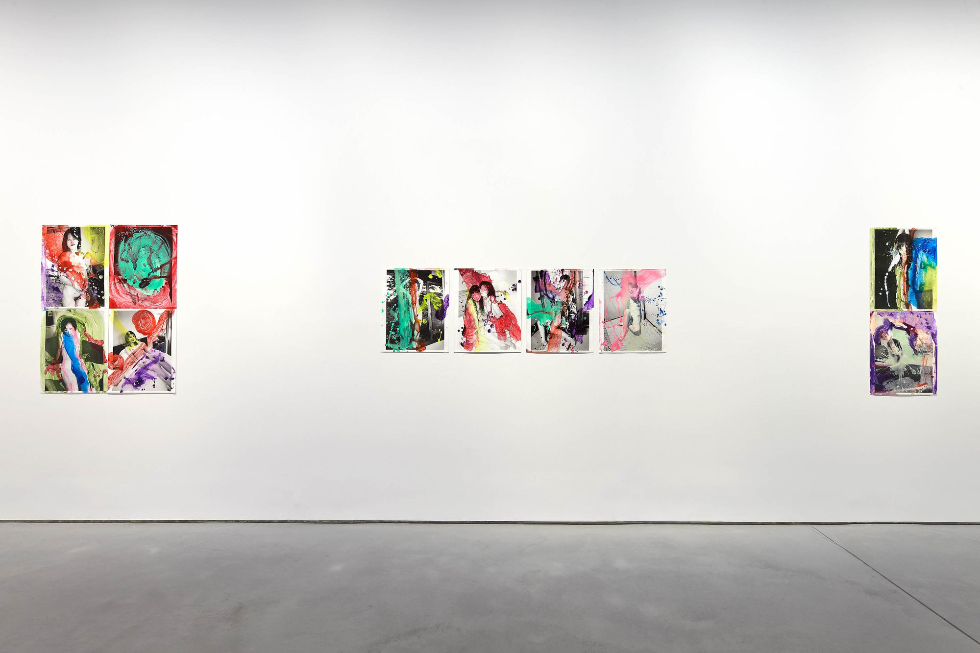 Installation view of Araki's show "I, Photography." The show featured four distinct photographic bodies of work from the Japanese artist. Multiple works shown.