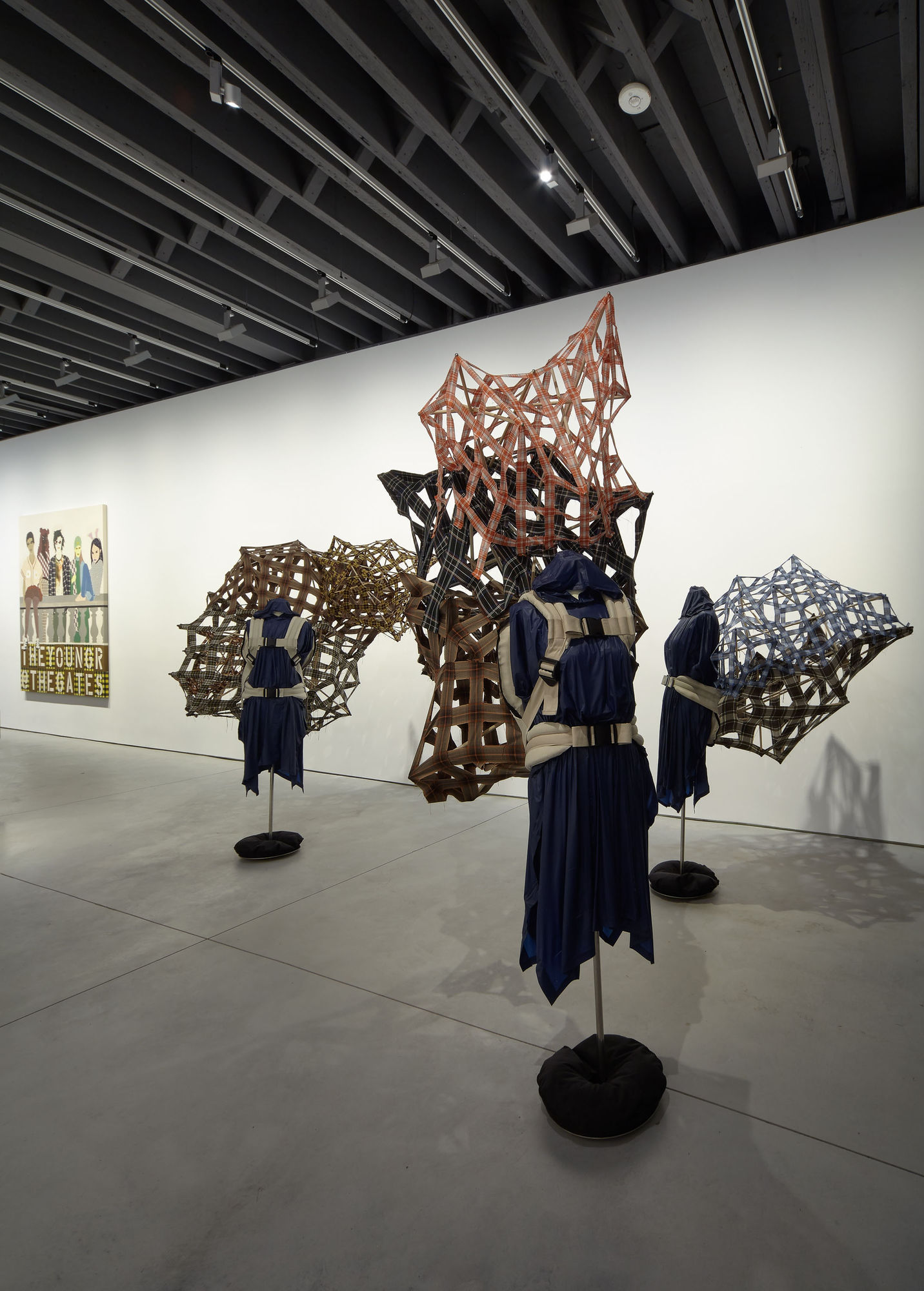 Installation view of Lara Schnitger's show Too Nice Too Long. Two sculptures seen here.