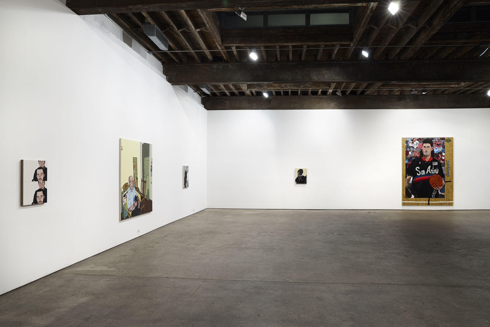Installation view of Jonas Wood show titled Portraits. A few works featured.