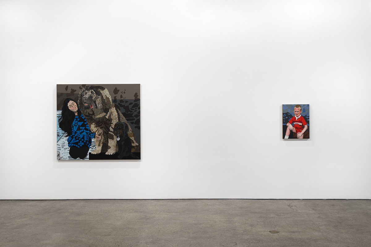 Installation view of Jonas Wood show titled Portraits. Two more portraits.