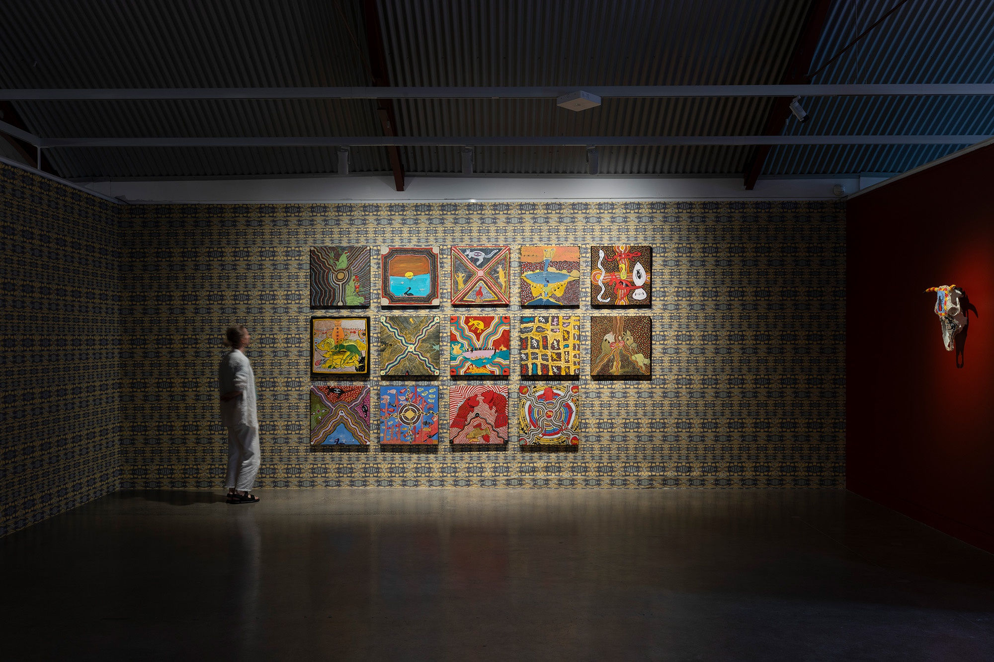 Disco Dreamtime Drums exhibition installation view. Photograph by Jessica Maurer.