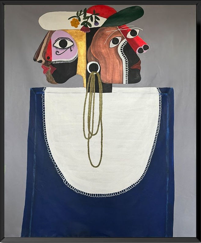 KOJO MARFO Elegance In Unity, 2024 Acrylic on Canvas, 70 7/8 x 59 in 180 x 150cm