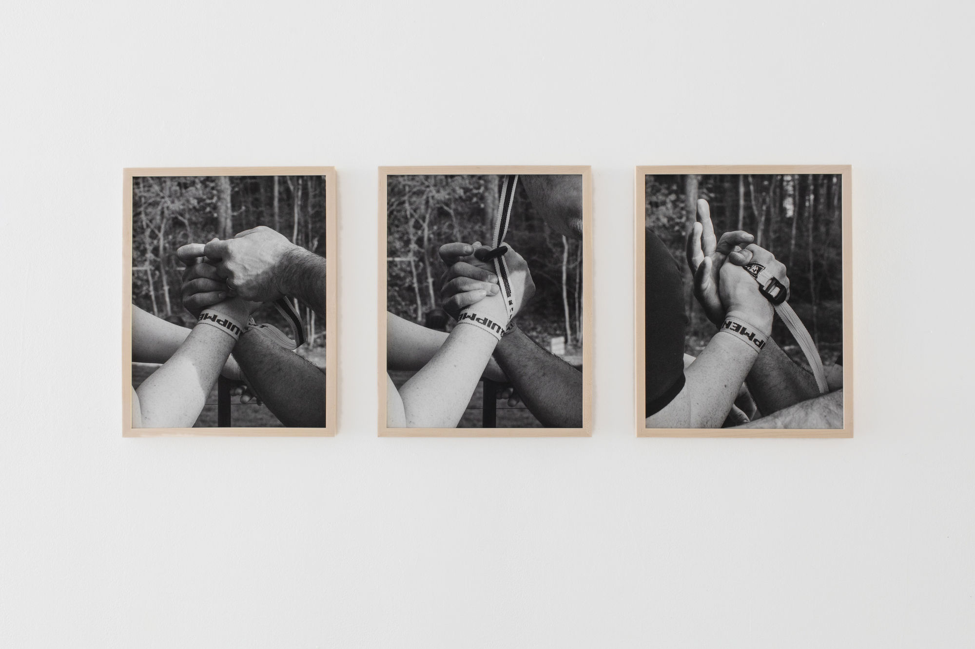 Max Gavrich Untitled (Armbenders Strap), 2021 Archival pigment prints in ash frames each: 14 x 18 inches overall: 18 x 40 inches edition of 5 + 2 AP