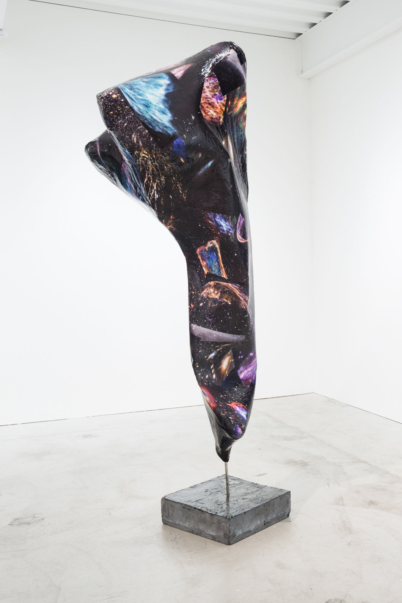 Anouk Kruithof Another Universe, 2015 Selfie stick in concrete and papier-Mache with resin and +200 inkjet prints 90.5 x 37.5 x 31.5 in.