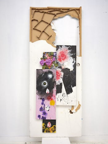 Raymond Saunders Untitled, 2010 Mixed media on door 80 x 28 in.
