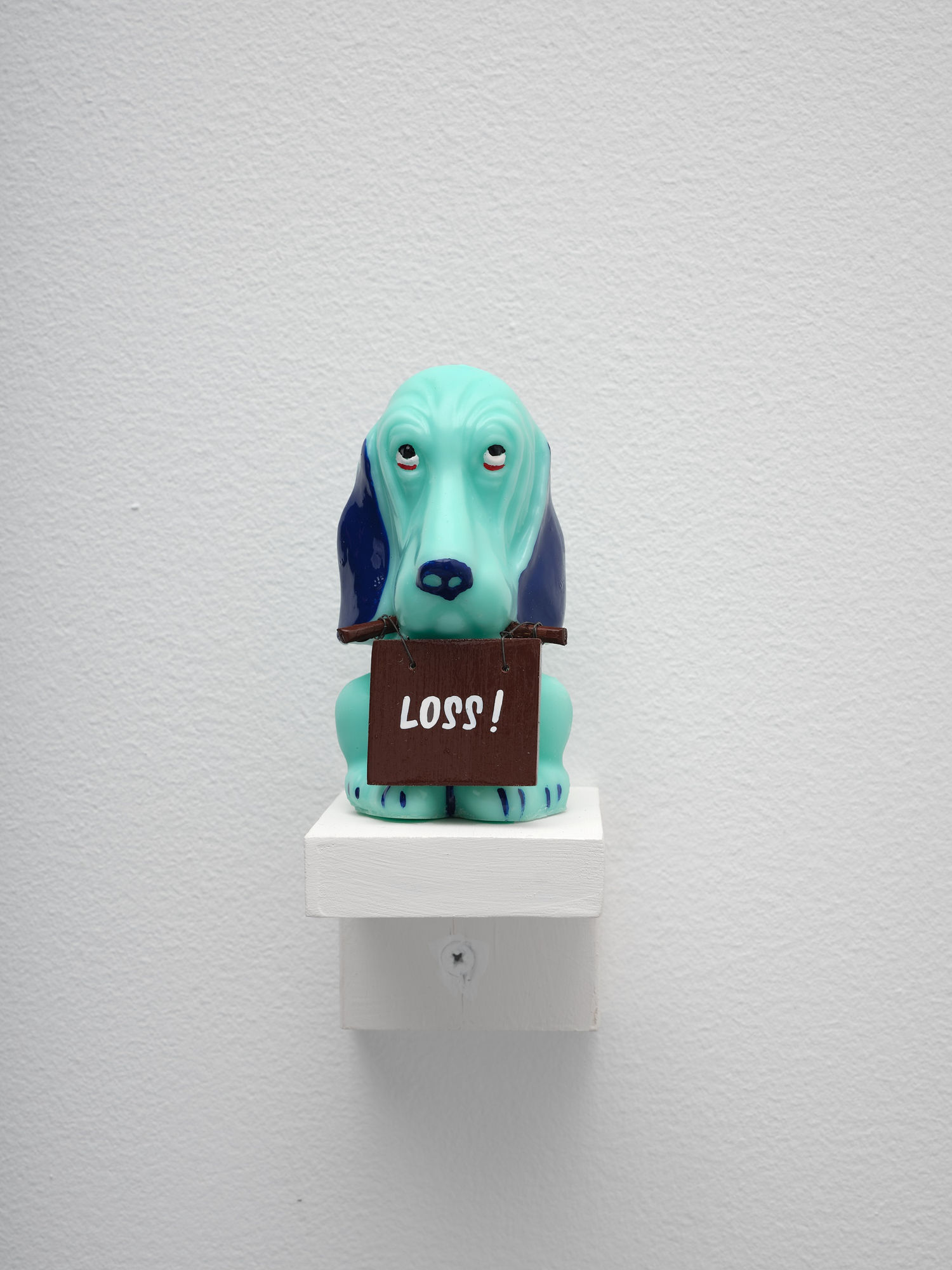 Naysayers (Loss!), 2024 Resin, enamel paint, wood 4 x 2 1/2 x 2 1/2 inches