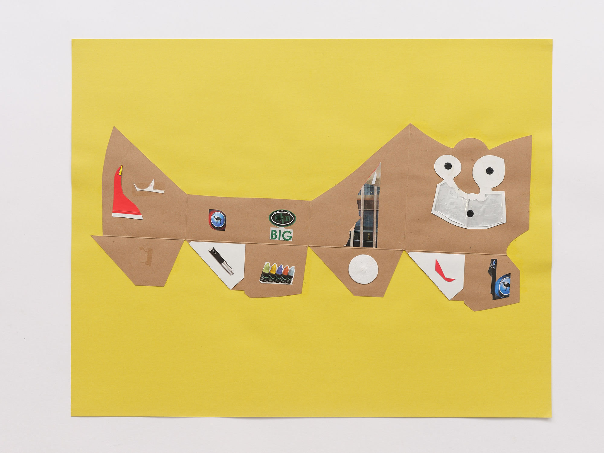 Thomas Kong Untitled, 2014-2023 Collage with packaging materials and plastic bag on construction paper 22 x 28 inches