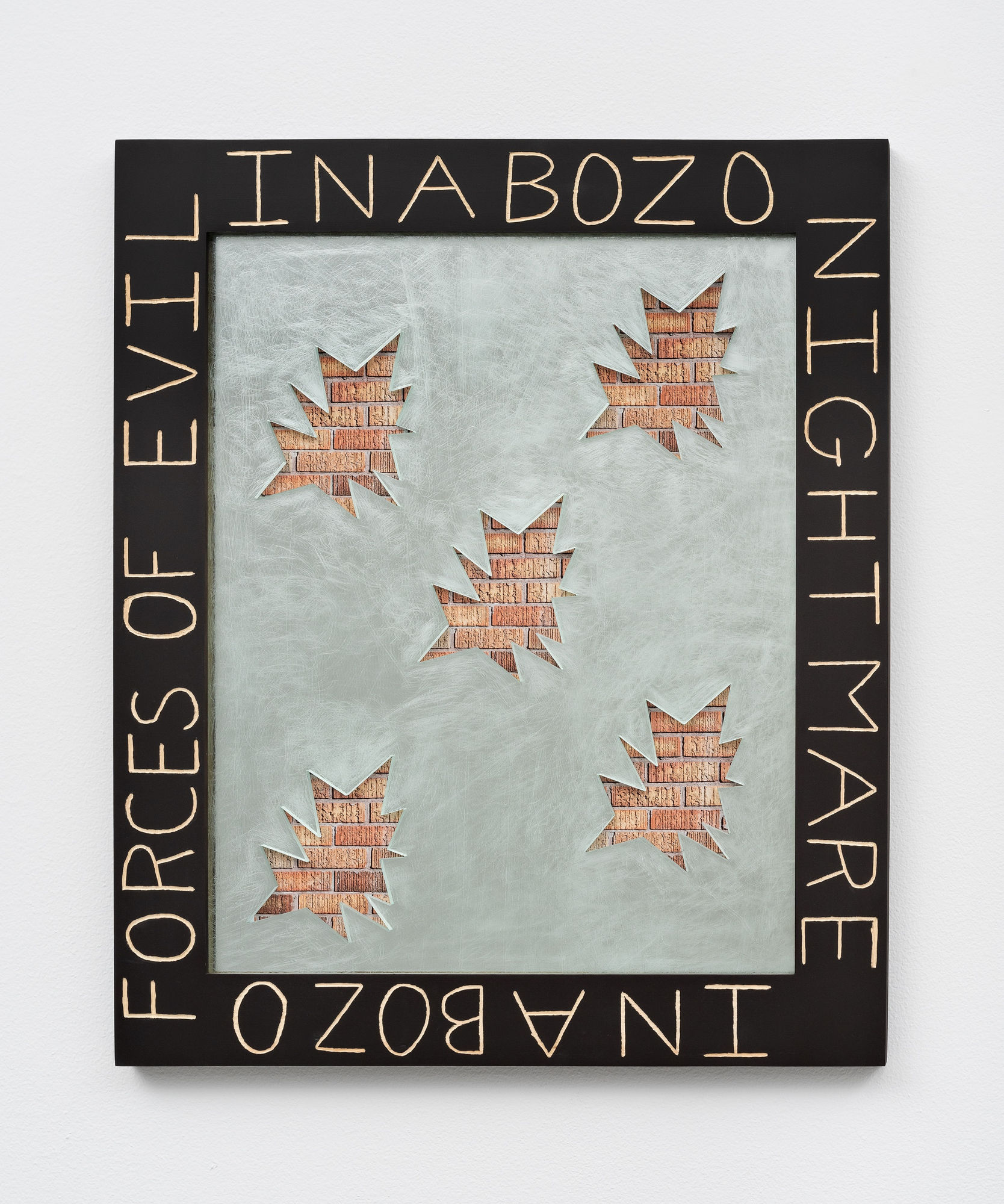 FORCES OF EVIL IN A BOZO NIGHTMARE, 1984 Mirror, wood, archival pigment print 24 1/2 x 20 1/2 x 1 inches