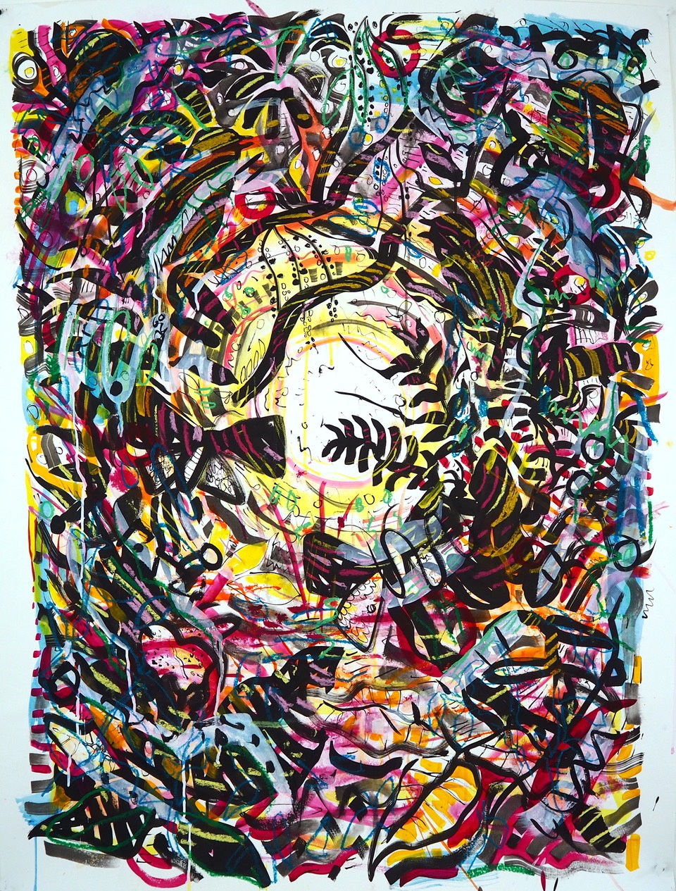 Jules Buck Jones, Cacophony, 2020 Watercolor, ink, pastel on paper, 50 x 38 in