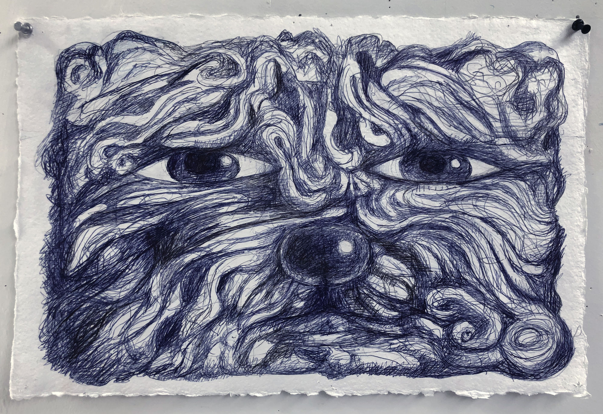 Bill Adams, Untitled, 2020 ballpoint pen on paper, 12 x 18 in